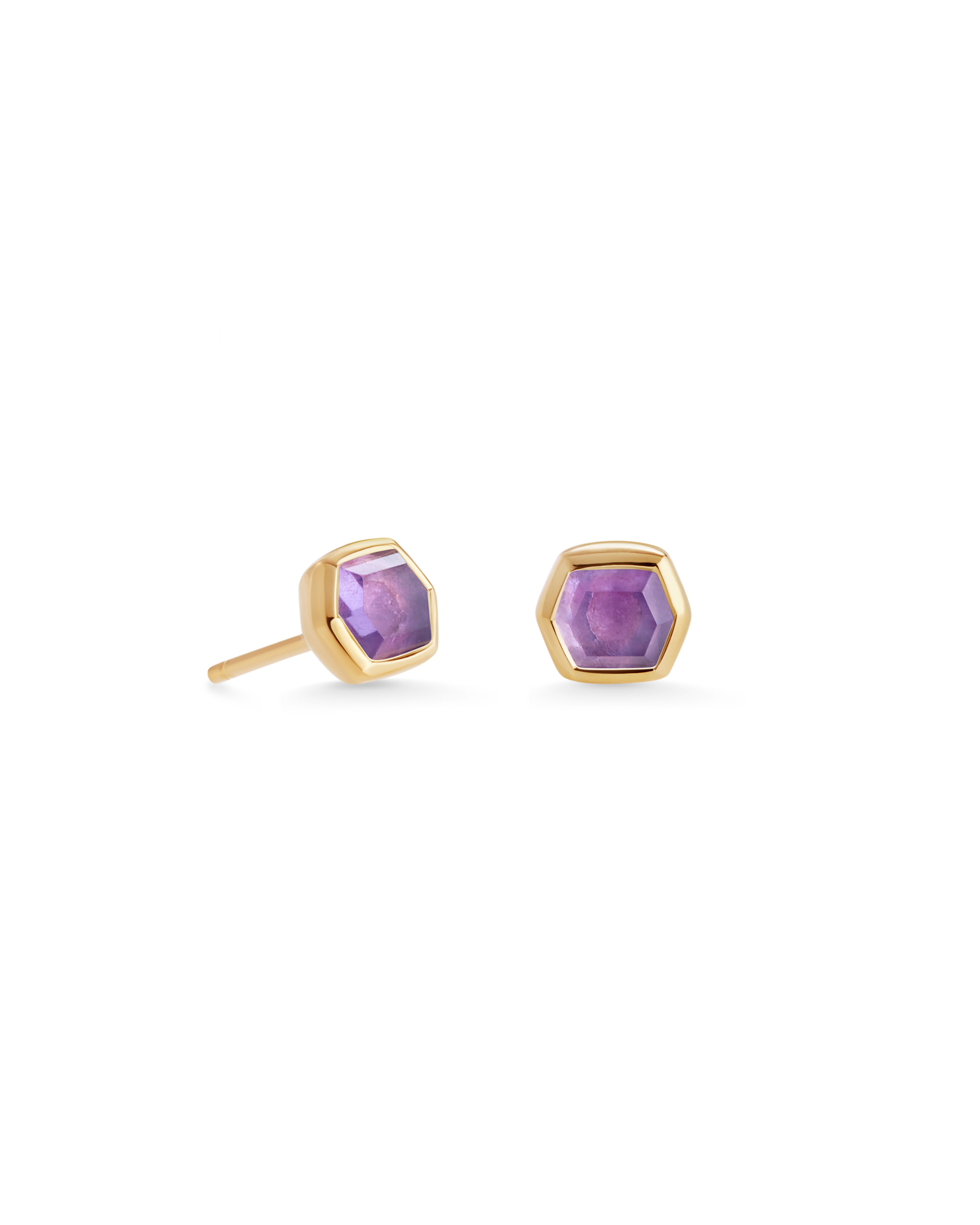 Davie 18k Gold Vermeil Stud Earrings in Amethyst Kendra Scott